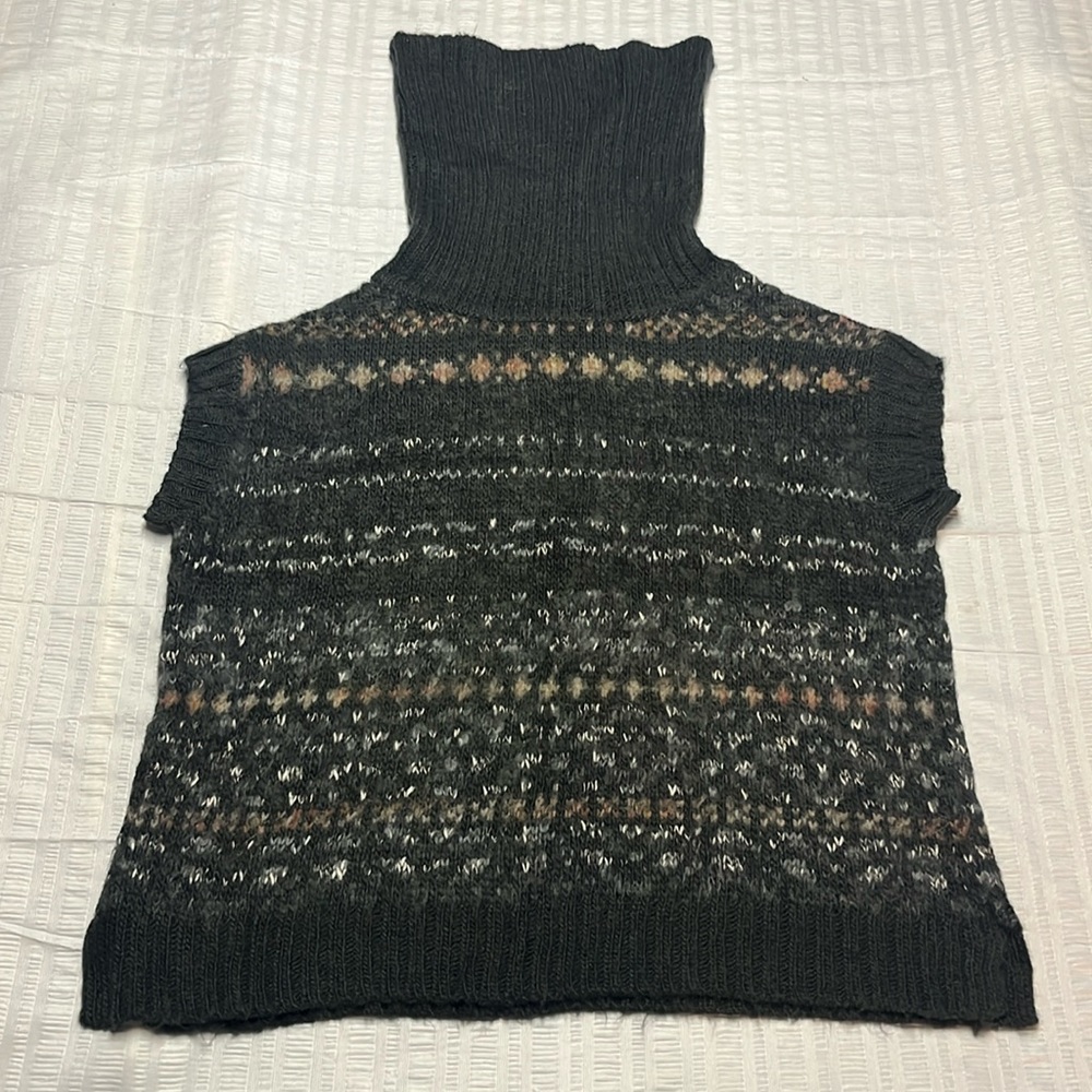 Free People chunky sleeveless sweater with oversized turtleneck. SWEATER SALE!!!